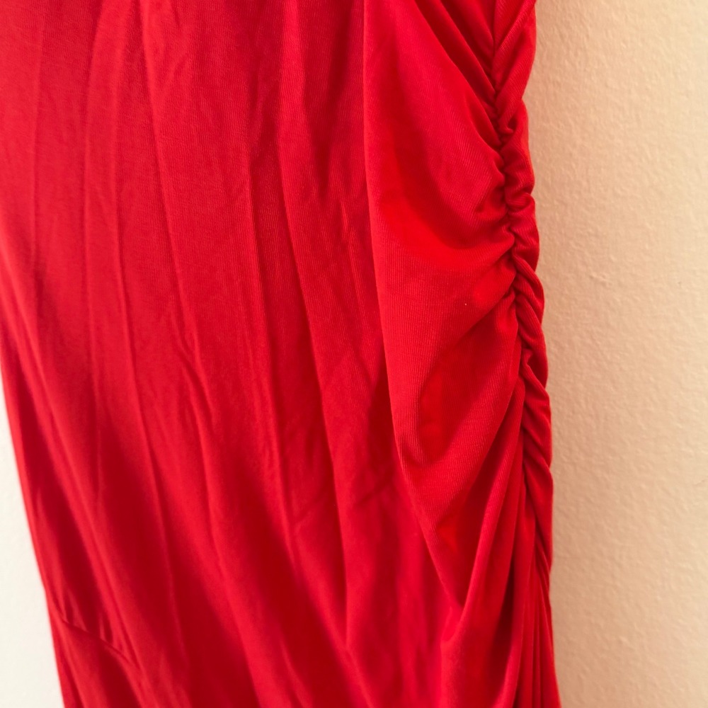 OGL SkinKiss Ruched One Shoulder Maxi Bra Dress Red Medium NEW - Picture 10 of 16